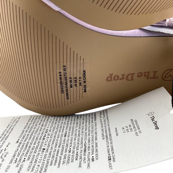 The Drop Heels Size 9.5‎ NWOB Lilac Womens Avery Square Toe Two Strap Sandals - Picture 9 of 9